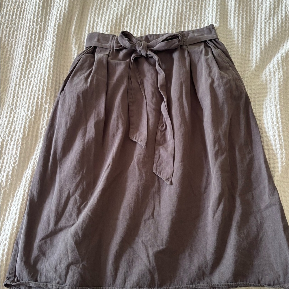 Roolee Brown A-Line Skirt with Tie Front